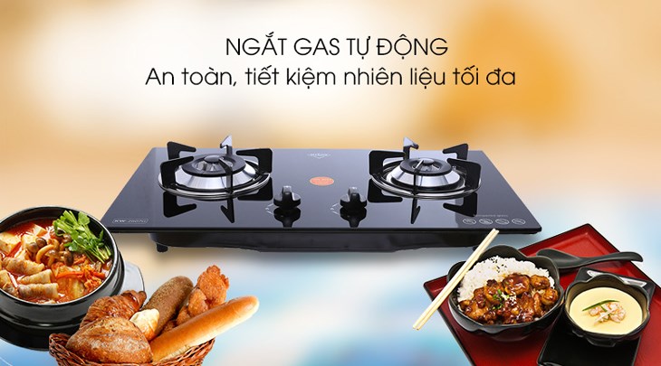 Bếp ga âm Kiwa KW-2607G được trang bị chế độ ngắt ga tự động giúp đảm bảo an toàn cho người dùng khi đun nấu