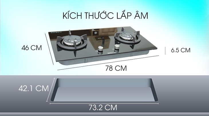 Đặt bếp ga âm Electrolux EGT7627CK vào vị trí mặt đá đã cắt