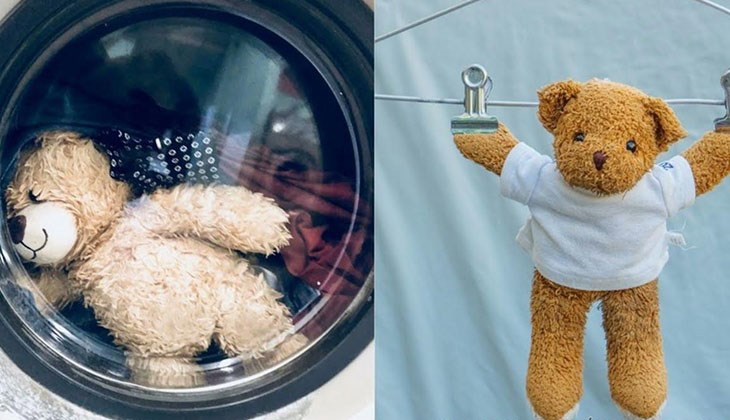 Nếu gấu bông quá mỏng, bạn nên cẩn thận xem xét nó có thể giặt nó bằng máy giặt hay không để hạn chế bị hỏng gấu khi giặt