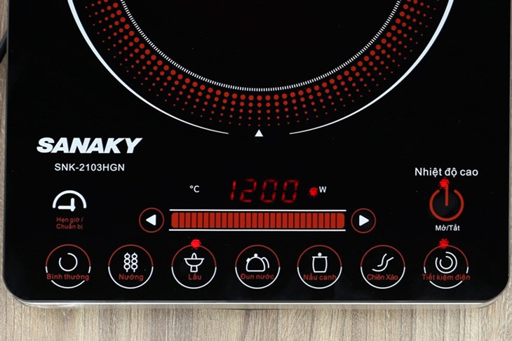 Các nút điều khiển của bếp hồng ngoại Sanaky SNK-2103HGN 