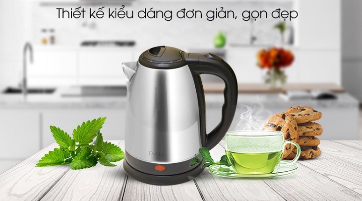 Bình đun siêu tốc Delites 1.8 lít ST18S05 sở hữu thiết kế đơn giản, gọn gàng