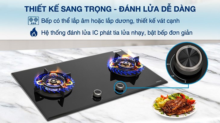 Bếp ga âm Hafele HC-G782B (538.66.507) có thiết kế lắp âm hiện đại, giúp cho không gian sử dụng rộng rãi và thông thoáng hơn