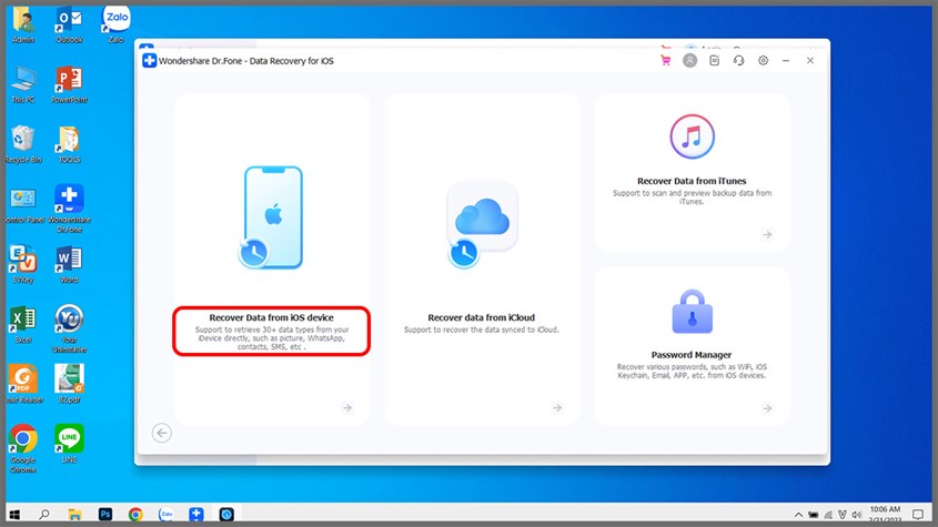 Wondershare Dr.Fone cũng là một ứng dụng khôi phục với thao tác sử dụng đơn giản