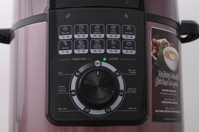 Nồi áp suất điện Sunhouse SHD1657 6 lít được tích hợp 6 chế độ ngay trên nắp vặn siêu tiện lợi Nồi áp suất điện Sunhouse SHD1657 6 lít được tích hợp 6 chế độ ngay trên nắp vặn siêu tiện lợi