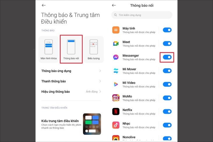 Bạn bật tính năng thông báo nổi trên điện thoại Android