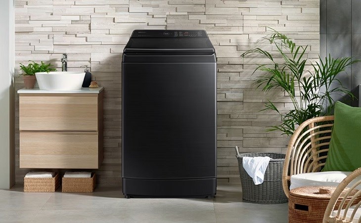 Máy giặt Samsung Inverter 14 kg WA14CG5886BVSV thuộc kiểu máy giặt lồng đứng có sử dụng công nghệ giặt hơi nước