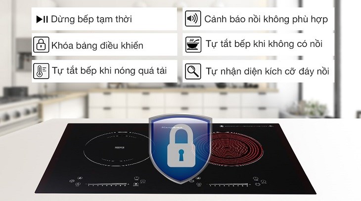 Bếp từ hồng ngoại lắp âm Kangaroo KG852i được trang bị nhiều tính năng an toàn, bảo vệ người dùng khi sử dụng Bếp từ hồng ngoại lắp âm Kangaroo KG852i được trang bị nhiều tính năng an toàn, bảo vệ người dùng khi sử dụng