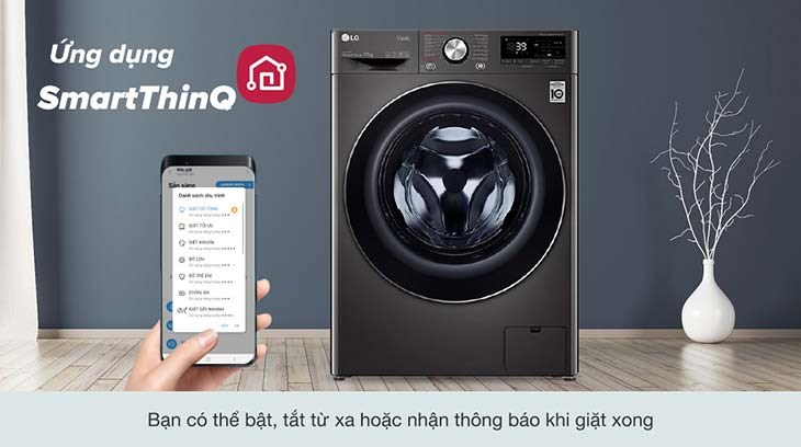 Máy giặt thông minh điều khiển từ xa bằng điện thoại qua ứng dụng Smart ThinQ