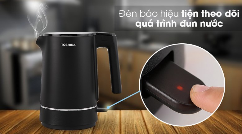 Bình đun siêu tốc Toshiba 1.5 lít KT-15DS1NV có nắp bình mở 2 góc độ cho việc sử dụng thêm dễ dàng