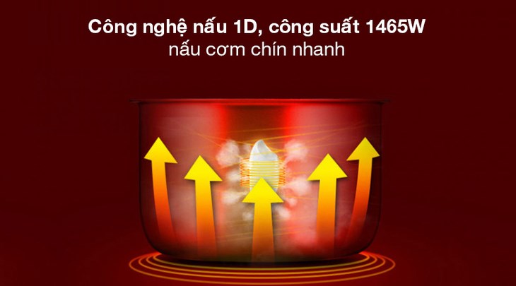 Nồi cơm áp suất cao tần Cuckoo 1.8 lít CRP-HUS1000F tích hợp công nghệ nấu 1D, cho cơm chín nhanh, thơm ngon