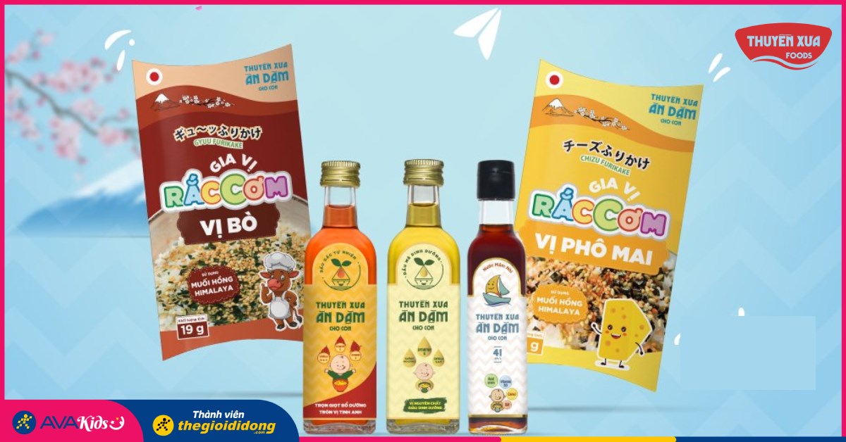 Gia vị ăn dặm Thuyền Xưa cho bé bữa ăn dặm đầy đủ dinh dưỡng có mặt tại AVAKids