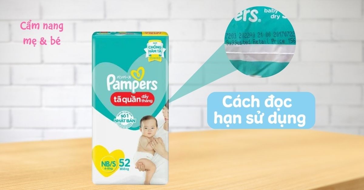 Hướng dẫn mẹ cách đọc thời hạn sử dụng bỉm Pampers là bao lâu