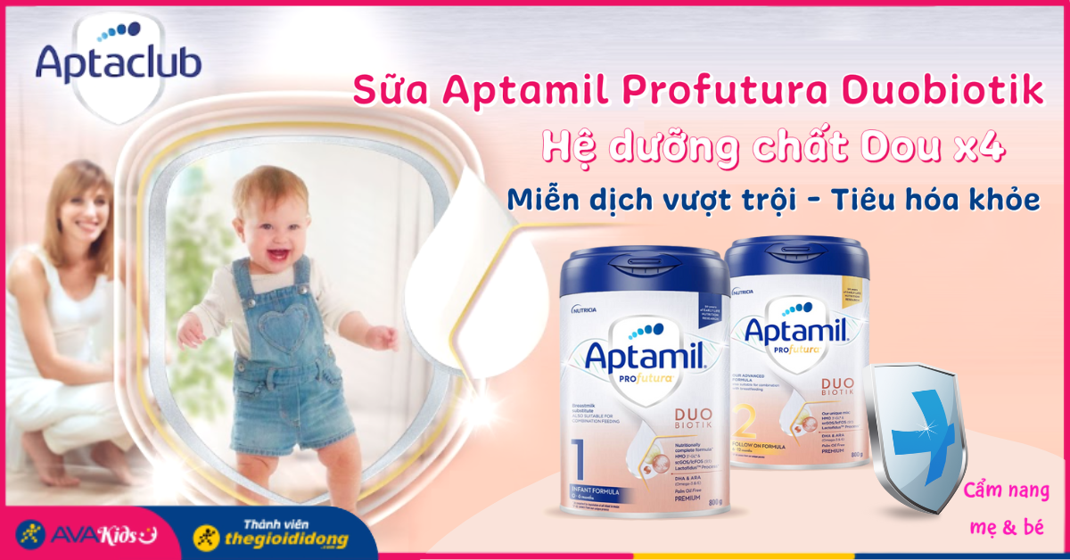 Sữa Aptamil Duobiotik hệ dưỡng chất Duo x4 cho bé hệ miễn dịch vượt trội và tiêu hoá khoẻ đã có mặt tại AVAKids