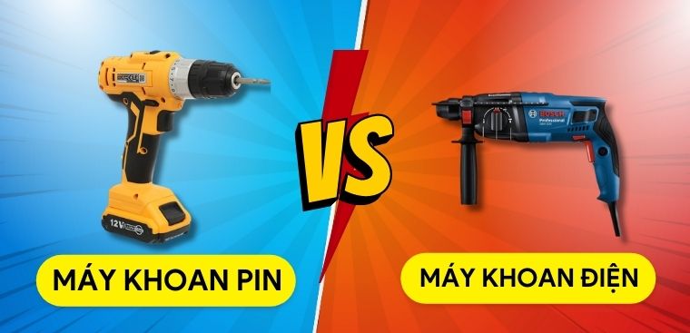 Nên mua máy khoan pin hay máy khoan điện?