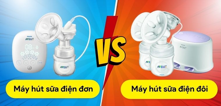 Máy hút sữa điện đơn và đôi có gì khác biệt? Các mẹ nên mua máy hút sữa điện đôi hay đơn?