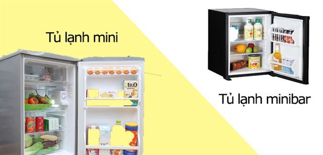 So sánh sự khác biệt giữa tủ lạnh minibar và tủ lạnh mini