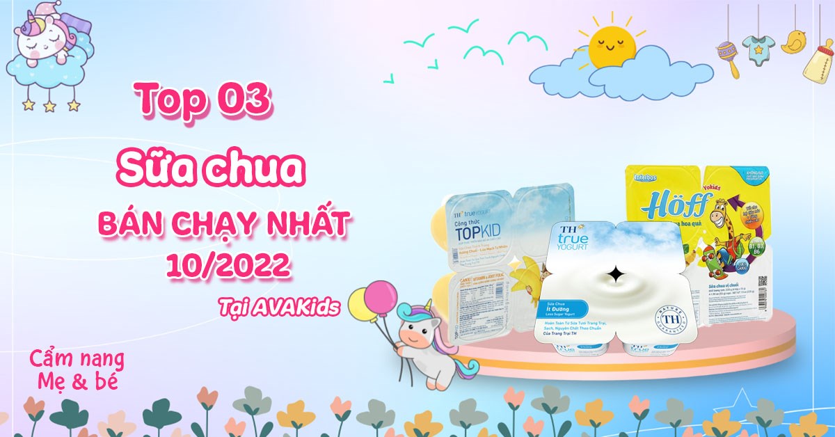 Top 3 sữa chua bán chạy nhất tháng 10 tại AVAKids