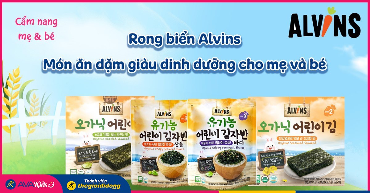 Rong biển hữu cơ Alvins - Món ăn dặm giàu dinh dưỡng cho cả mẹ và bé