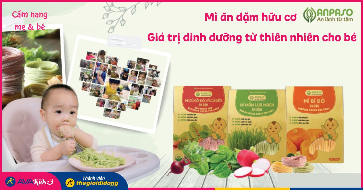Mì ăn dặm rau củ ANPASO mang đến giá trị dinh dưỡng từ thiên nhiên cho bé