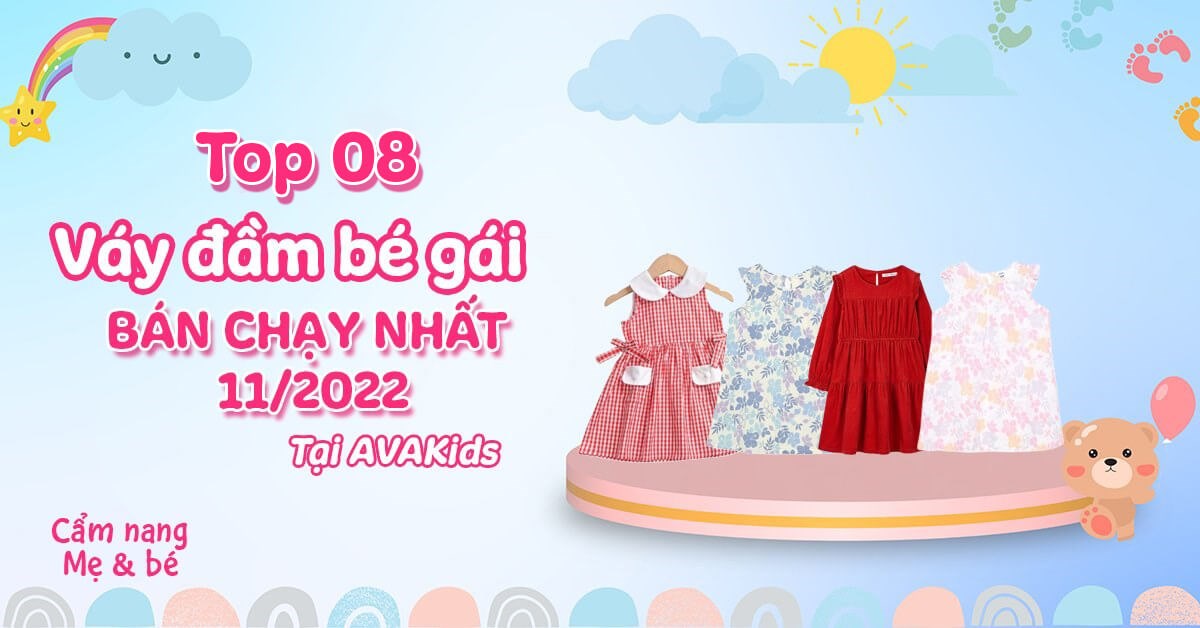 Top 8 váy đầm bé gái bán chạy nhất tháng 11 tại AVAKids