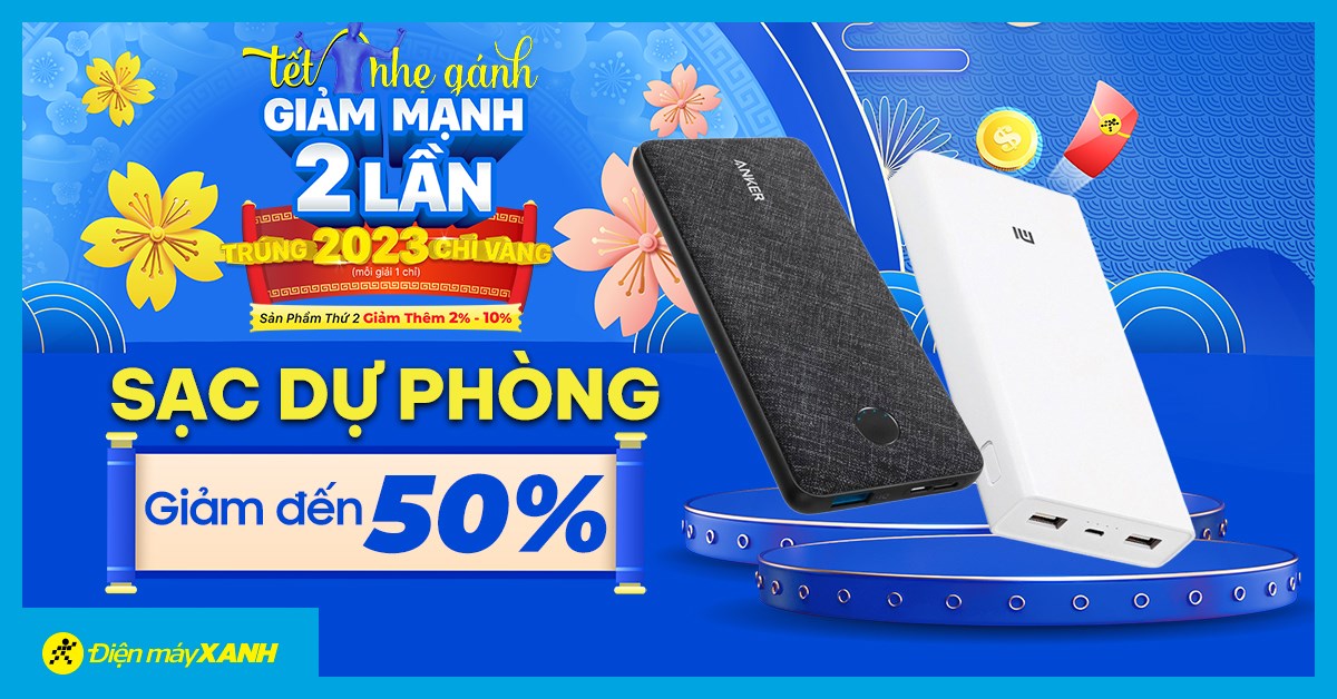 Khuyến mãi mừng Xuân - Sạc dự phòng giảm hẳn 50%, giá còn lại chỉ từ 200.000 đồng