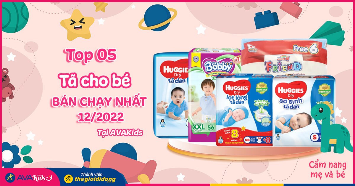 Top 5 tã cho bé bán chạy nhất tháng 12 tại AVAKids