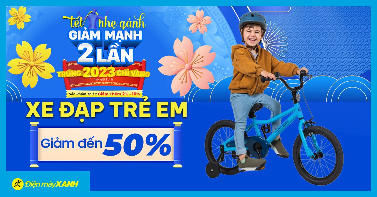 Tết nhẹ gánh giảm mạnh 2 lần: Xe đạp trẻ em giảm đậm sâu đến 50%