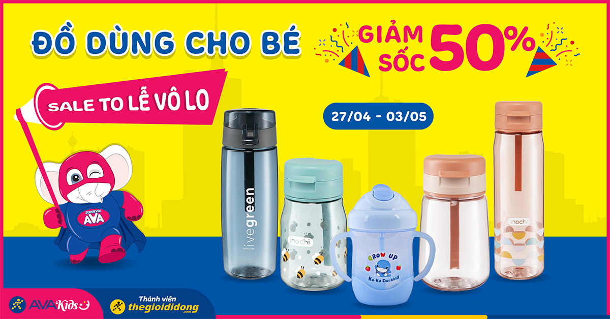 (27/04 - 03/05)Đại lễ sale to: Đồ dùng cho bé giảm đến 50%. Mua ngay mẹ ơi!
