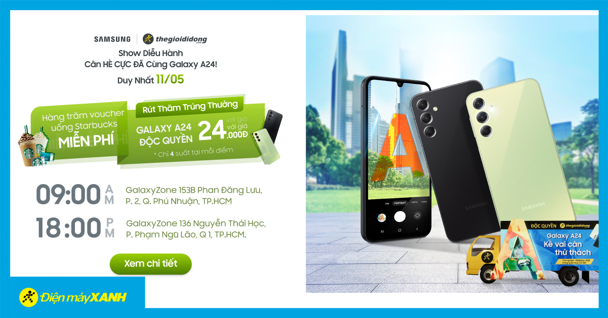 Chờ ROADSHOW Galaxy A24: Mua Galaxy A24 chỉ với 24.000đ!