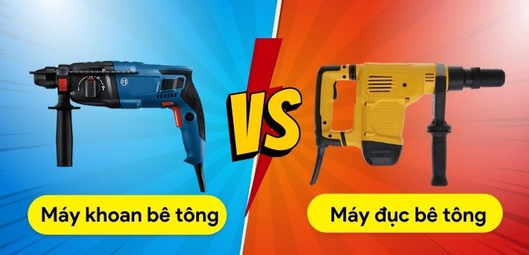 So sánh khả năng làm việc của máy khoan bê tông và máy đục bê tông