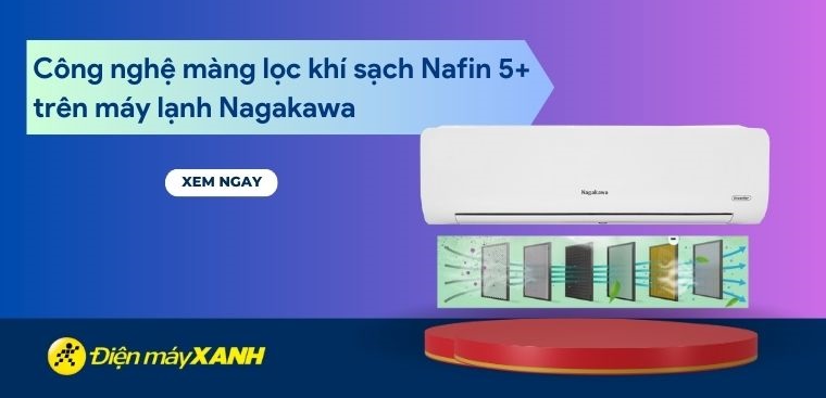 Tìm hiểu chi tiết về công nghệ màng lọc khí sạch Nafin 5+ trên máy lạnh Nagakawa