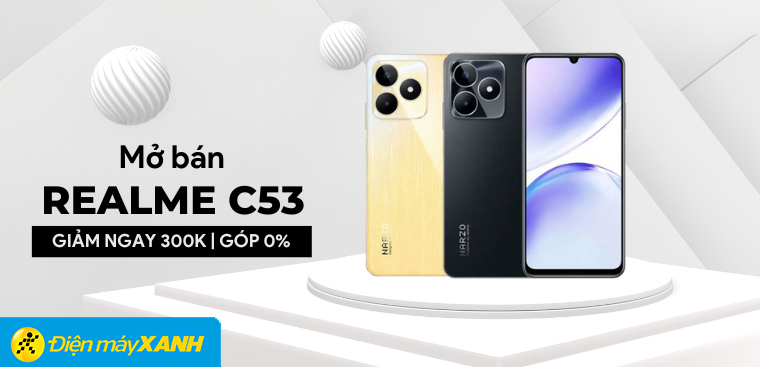 Điện thoại realme C53 chính hãng, giá rẻ, trả góp 0%