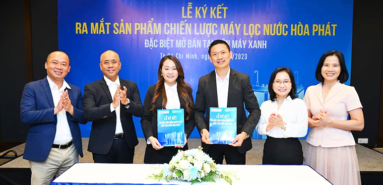 Điện máy XANH và Hoà Phát hợp tác chiến lược phân phối Máy lọc nước và các sản phẩm điện gia dụng