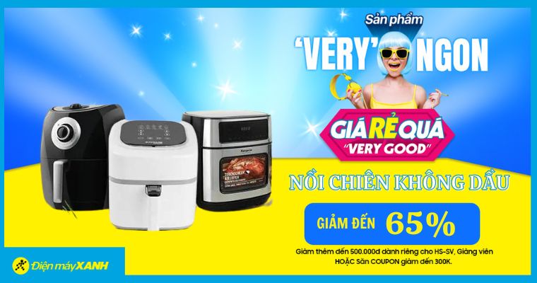 Sản phẩm very ngon: Nồi chiên không dầu SALE SẬP SÀN tới 65% - Giá Rẻ Quá!