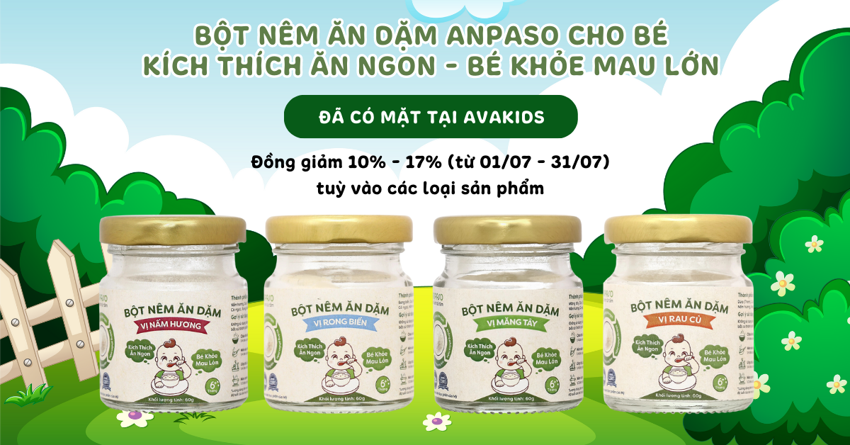 Bột nêm ăn dặm Anpaso cho bé, kích thích ăn ngon - bé khỏe mau lớn đã có mặt tại AVAKids