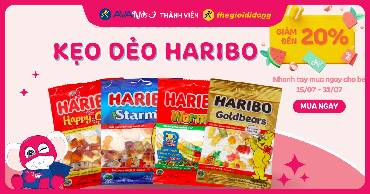 (15/07 - 31/07) Deal tốt cuối tháng: Kẹo dẻo Haribo giảm đến 20% - Nhanh tay mua ngay cho bé