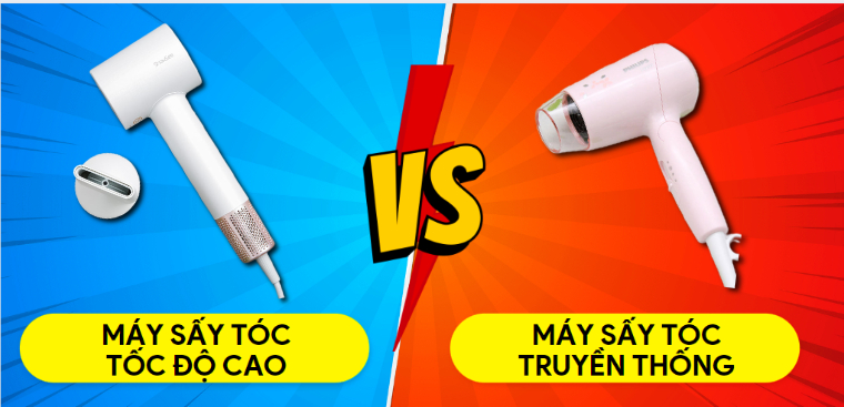 Điểm khác nhau giữa máy sấy tóc truyền thống và máy sấy tóc High Speed (Tốc độ cao)