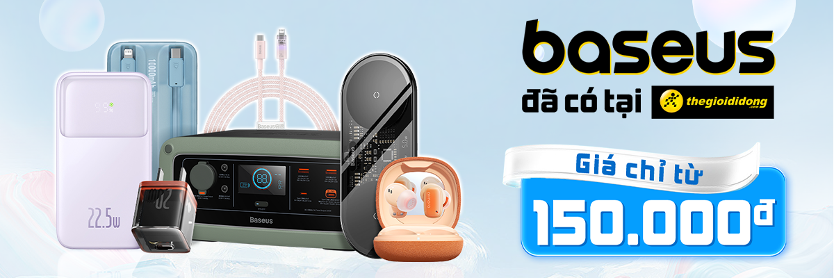 Thương hiệu phụ kiện Baseus đã lên kệ tại Điện máy XANH và Thế Giới Di Động