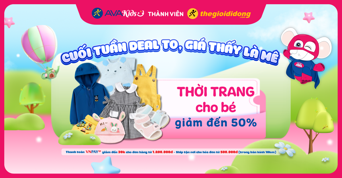 (12/07 - 14/07) Thời trang cho bé giảm đến hơn 50% - Cuối tuần deal to, Giá thấy là mê. Sắm ngay!