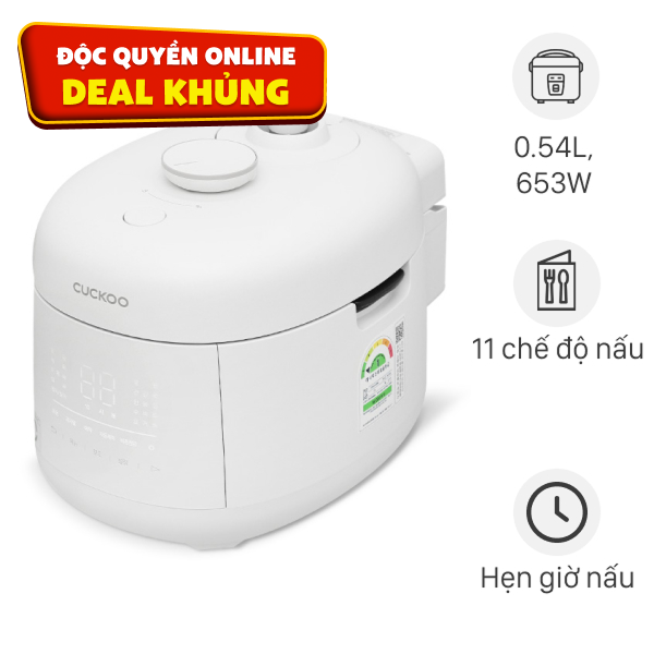 Nồi cơm điện tử áp suất Cuckoo 0.54 lít CRP-T0310FGW