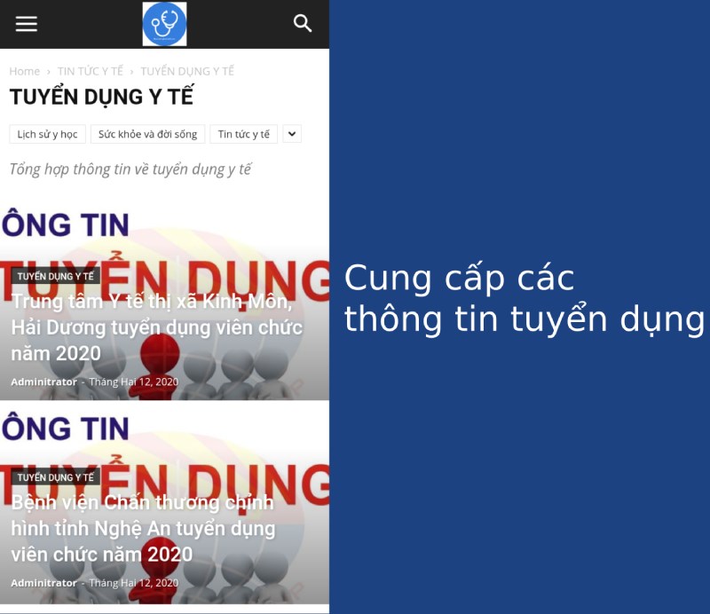 T&agrave;i liệu y khoa cung cấp c&aacute;c th&ocirc;ng tin tuyển dụng.