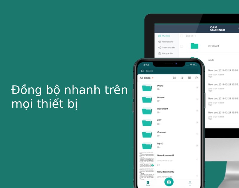  Ứng dụng CamScanner đồng bộ hoá trên các nền tảng