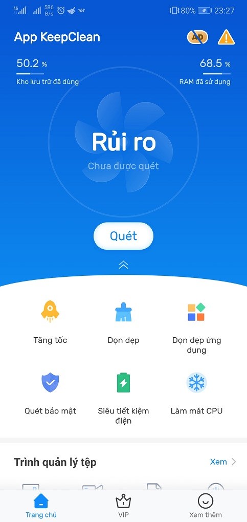 Keep Clean: Sạch hơn v&agrave; nhanh hơn tr&ecirc;n Android