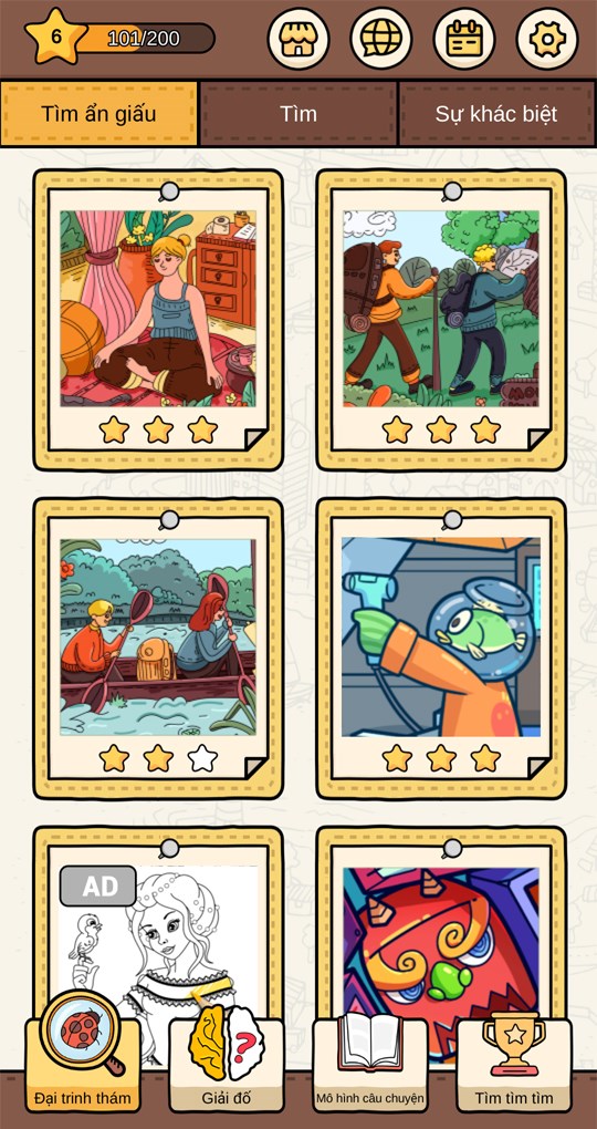 Các cửa trong chế độ Tìm ẩn giấu