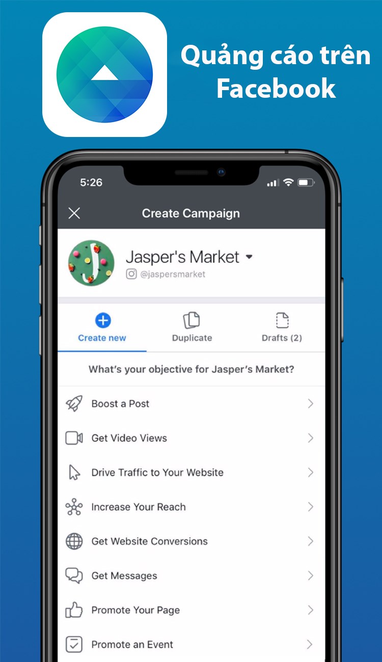 Ứng dụng Quảng c&aacute;o tr&ecirc;n Facebook c&oacute; tr&ecirc;n CH Play v&agrave; App Store