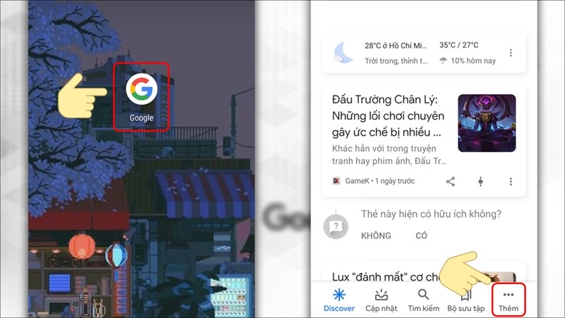 Khởi động ứng dụng Google