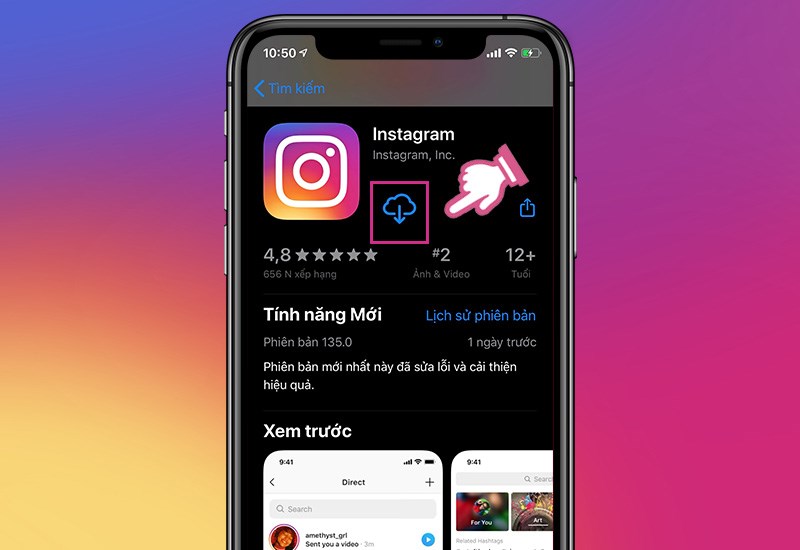 C&agrave;i đặt ứng dụng Instagram