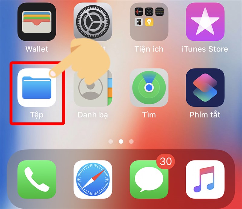 Mở ứng dụng Tệp