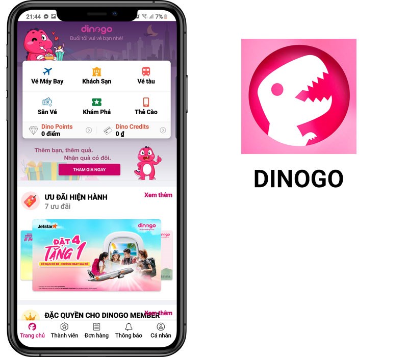 Dinogo là ứng dụng đặt dịch vụ du lịch