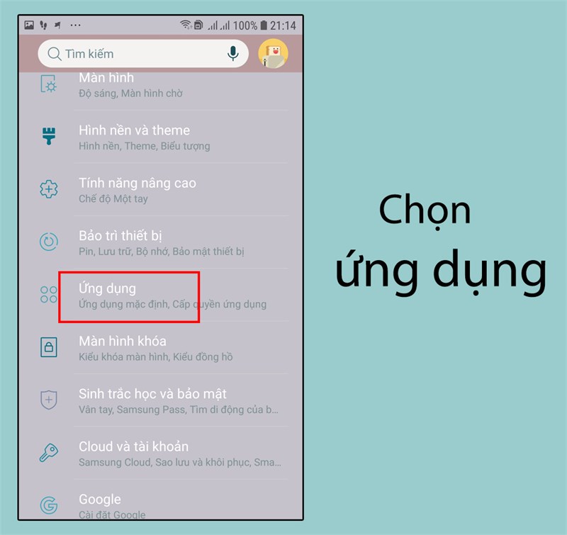 Chọn Ứng dụng